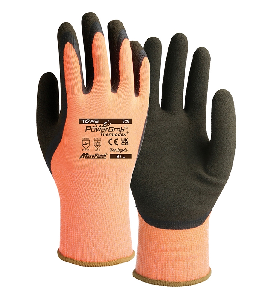 TOWA® Winterhandschuhe PowerGrab® Thermodex orange/schwarz