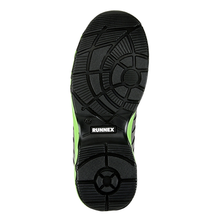 RUNNEX® S1PS-ESD-Sicherheitsklettsandalen FlexStar grau/grün
