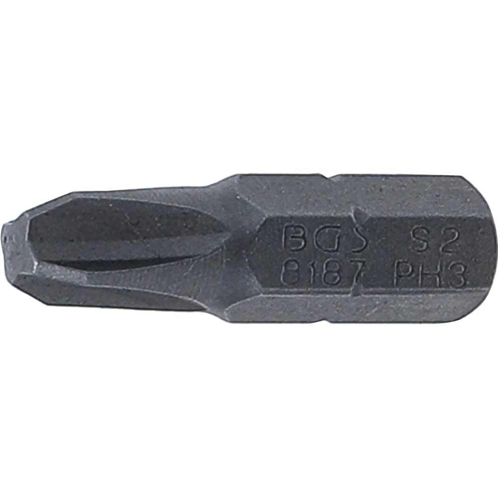 Bit, Länge 25 mm, Antrieb Außensechskant 6,3 mm (1/4"), Kreuzschlitz PH3