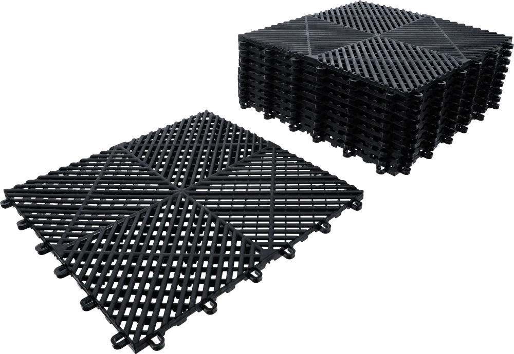 Kunststoff-Fliesen-Satz, Klick-System, 400 x 400 x 18 mm, 10-tlg.