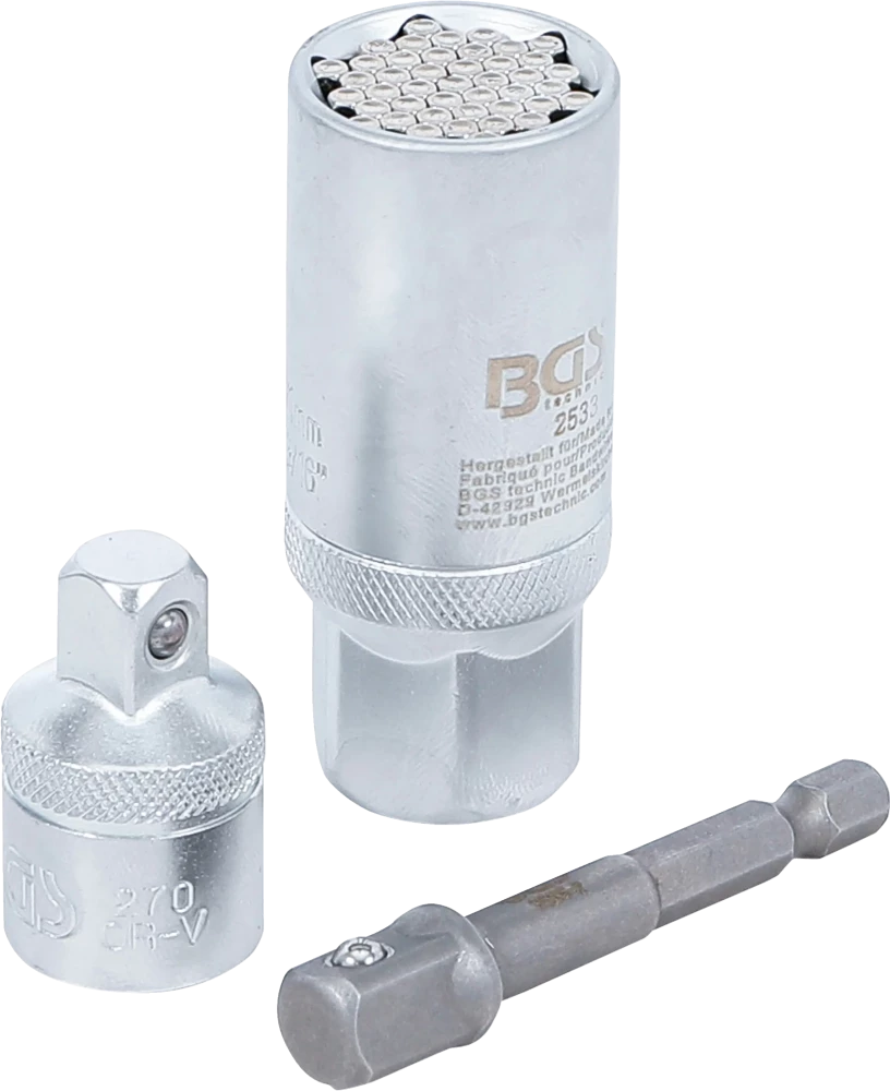 Multi-Einsatz mit Adapter-Satz, 10 mm (3/8"), SW 9 - 21 mm, 3-tlg.