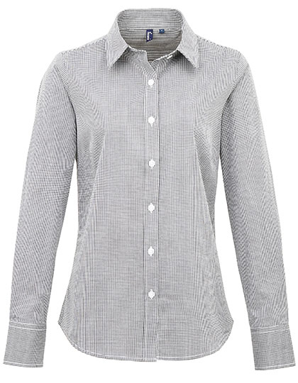 Bluse – Women´s Microcheck (Gingham) Long Sleeve Cotton Shirt