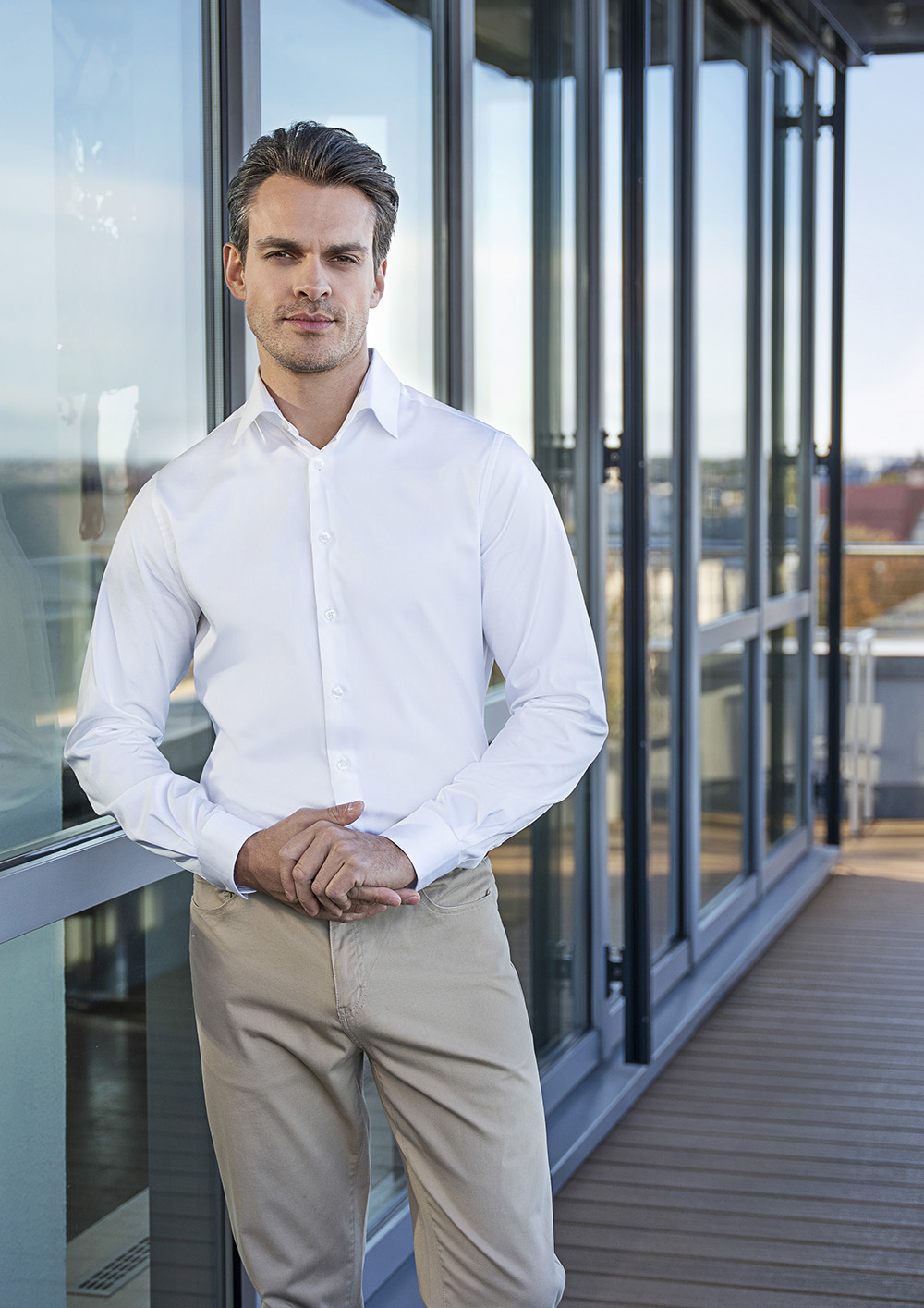Langarm Herrenhemd Active-Stretch in Modern-Fit