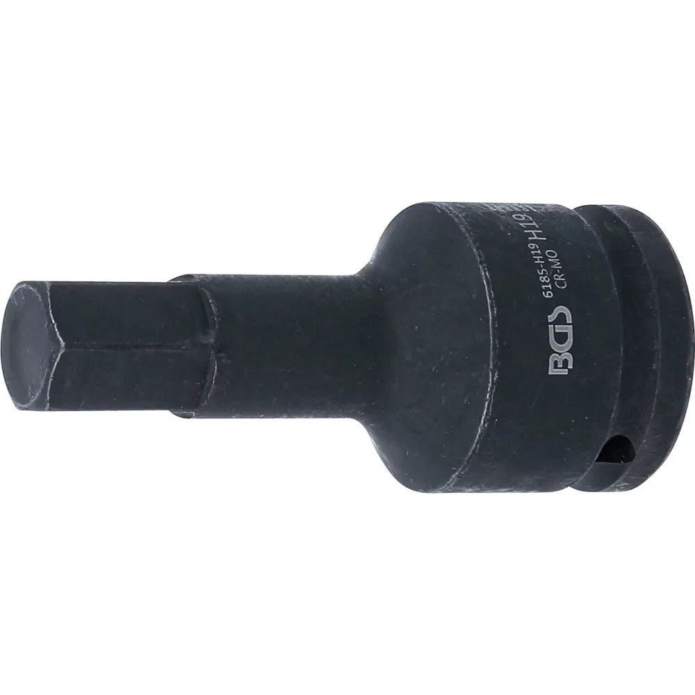 Kraft-Bit-Einsatz, Länge 100 mm, Antrieb Innenvierkant 20 mm (3/4"), Innensechskant 19 mm