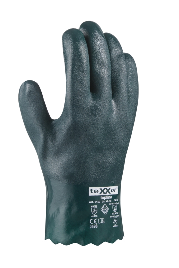 teXXor® Chemikalienschutz-Handschuhe PVC GRÜN grün