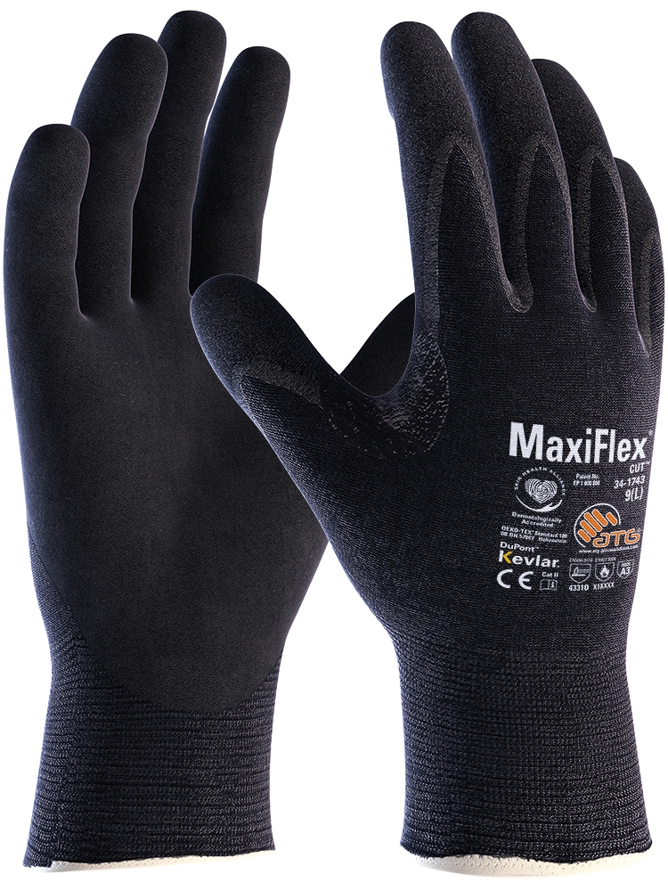 MaxiFlex® Cut™ Kevlar® Schnittschutz-Strickhandschuhe (34-1743) schwarz