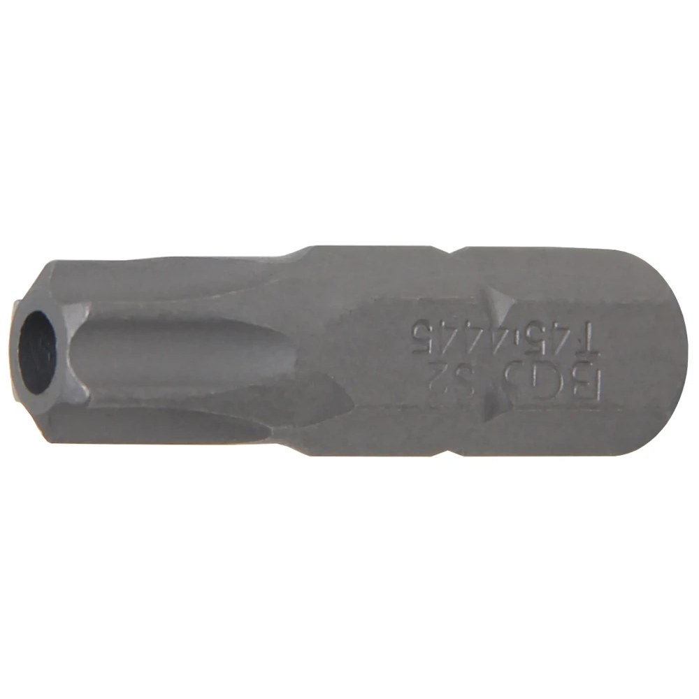 Bit, Länge 30 mm, Antrieb Außensechskant 8 mm (5/16"), T-Profil (für Torx) mit Bohrung T45