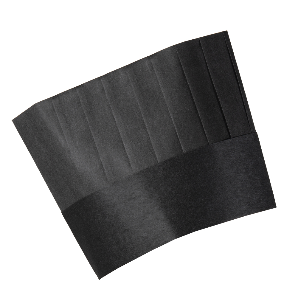 Einweg Papier-Kochmütze H 25 cm, schwarz, 10er Pack