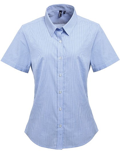 Bluse – Women´s Microcheck (Gingham) Short Sleeve Cotton Shirt