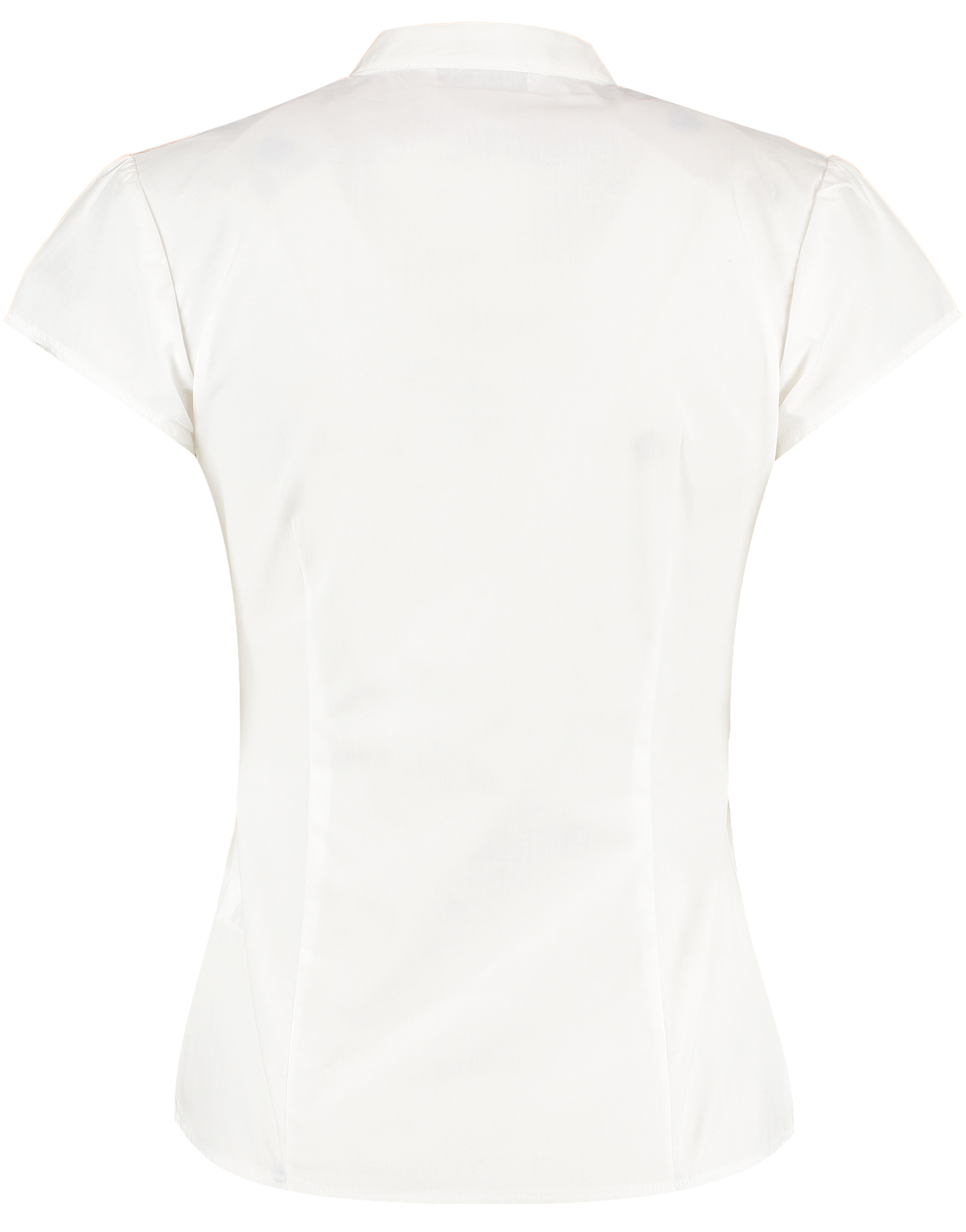 Tailored Fit Mandarin Collar Poplin Blouse Cap Sleeve