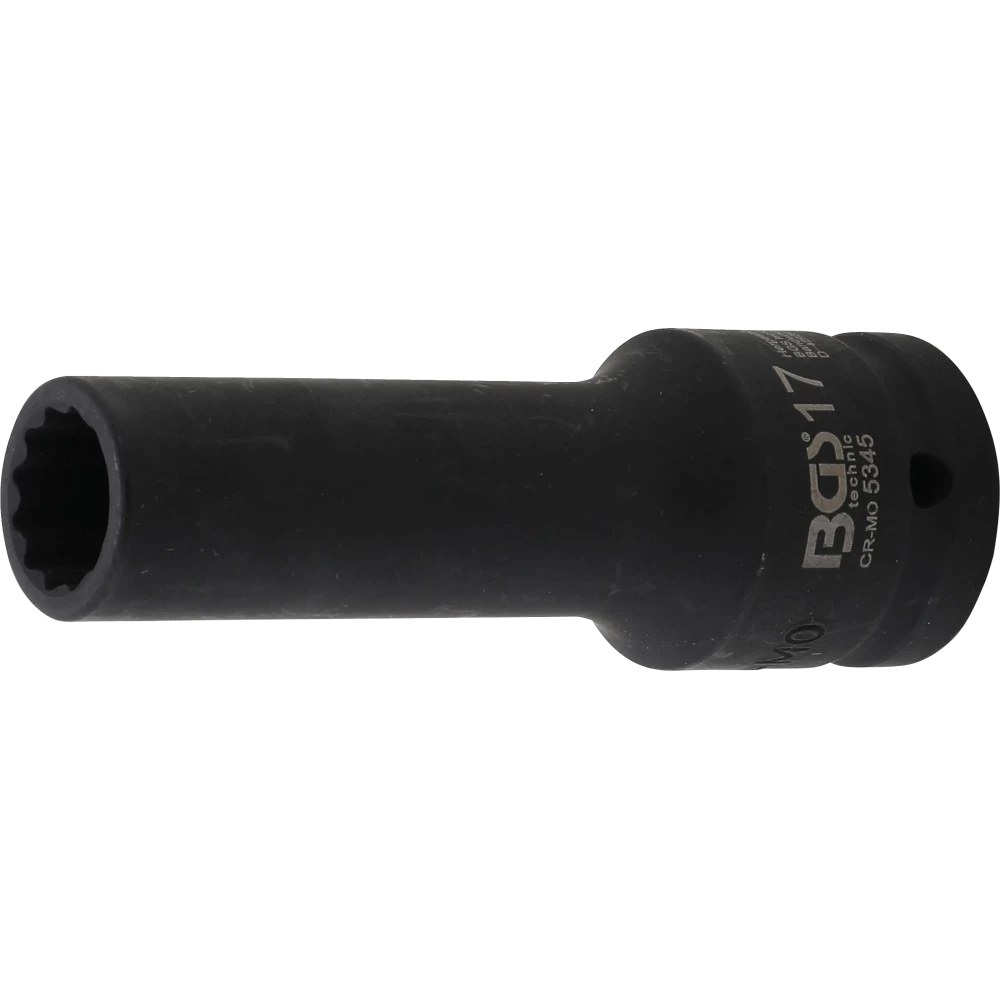 Kraft-Steckschlüssel-Einsatz Zwölfkant, tief, Antrieb Innenvierkant 20 mm (3/4"), SW 17 mm