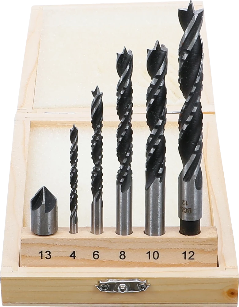 Holzkronen-Fräsbohrer-Satz, 4 - 12 mm, 6-tlg.