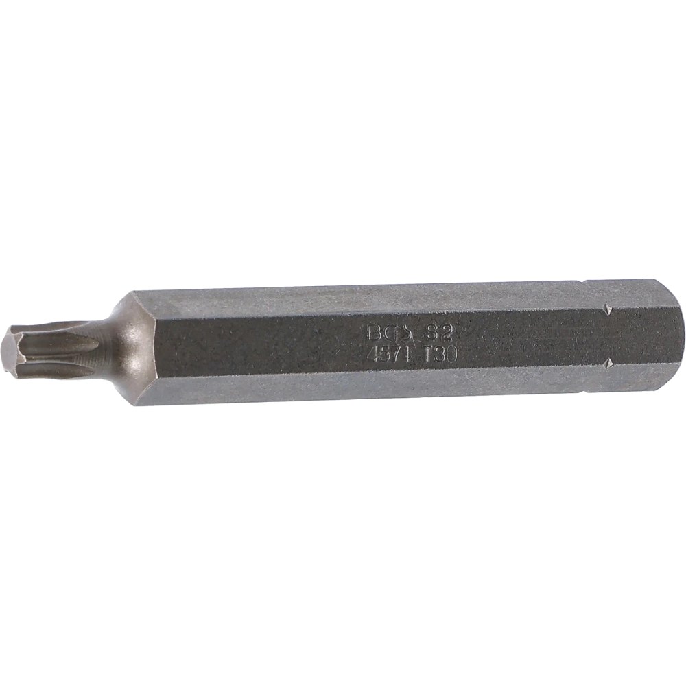 Bit, Länge 75 mm, Antrieb Außensechskant 10 mm (3/8"), T-Profil (für Torx) T30