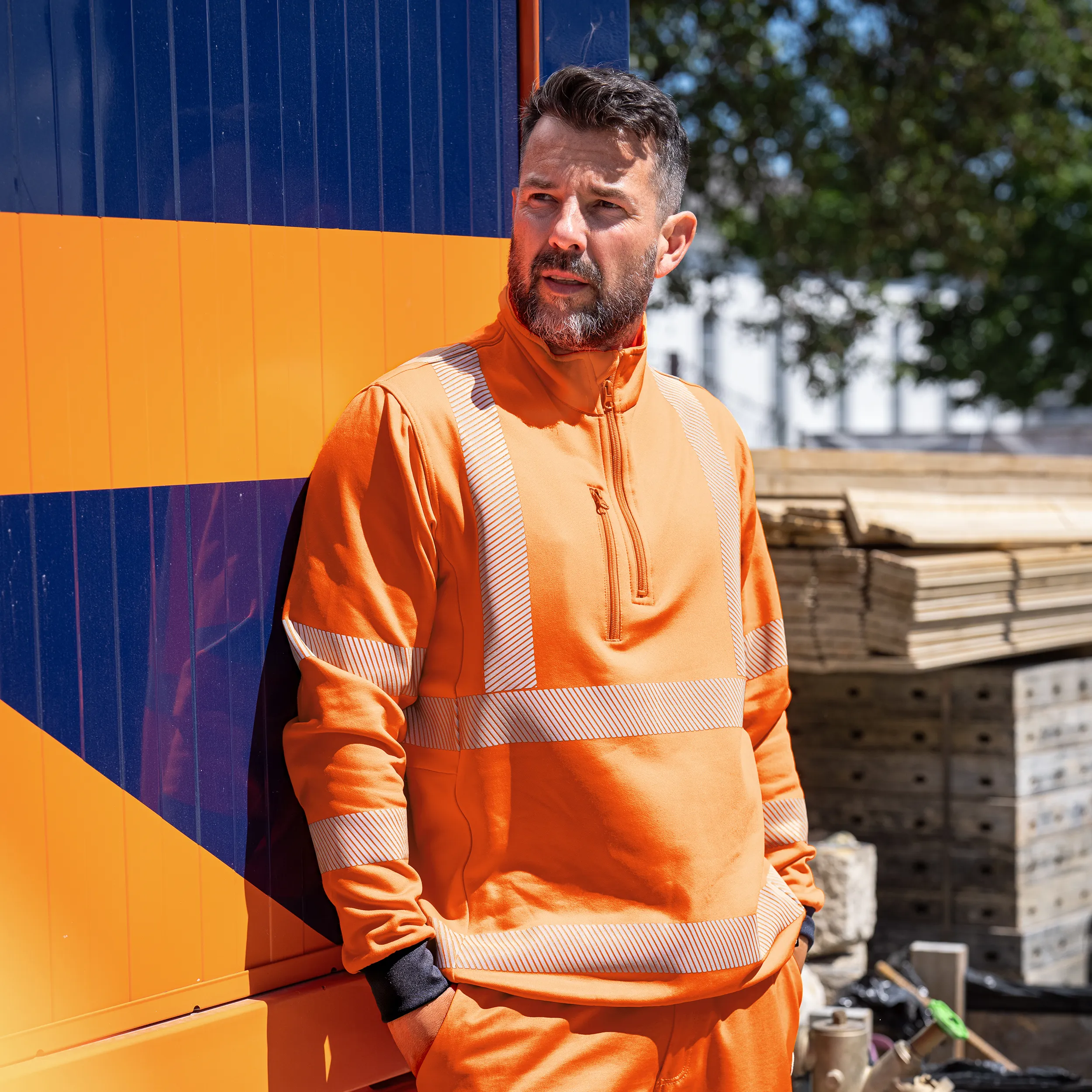 Tencel Stehkragentroyer "Allround Warnschutz"