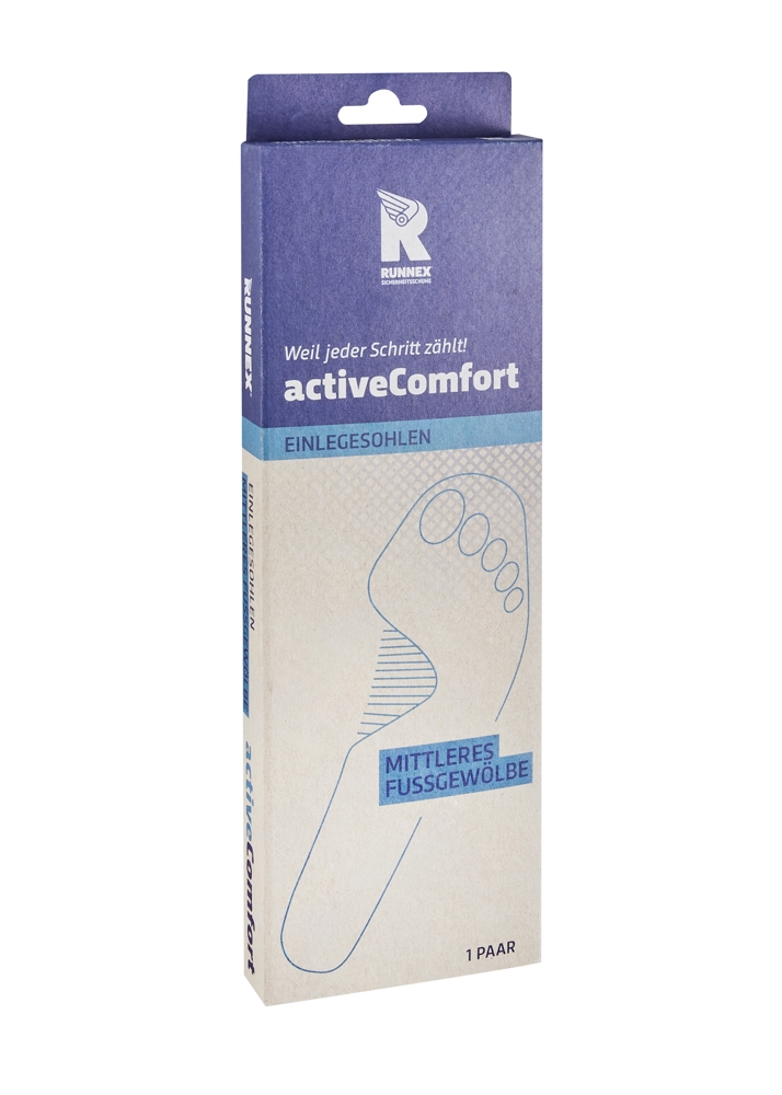 RUNNEX® Semi-orthopädische Einlegesohle activeComfort mid schwarz/blau