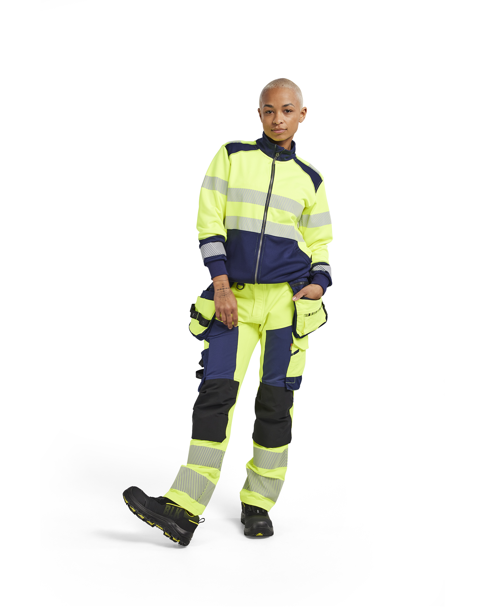 Damen High Vis Arbeitshose 4-Wege-Stretch