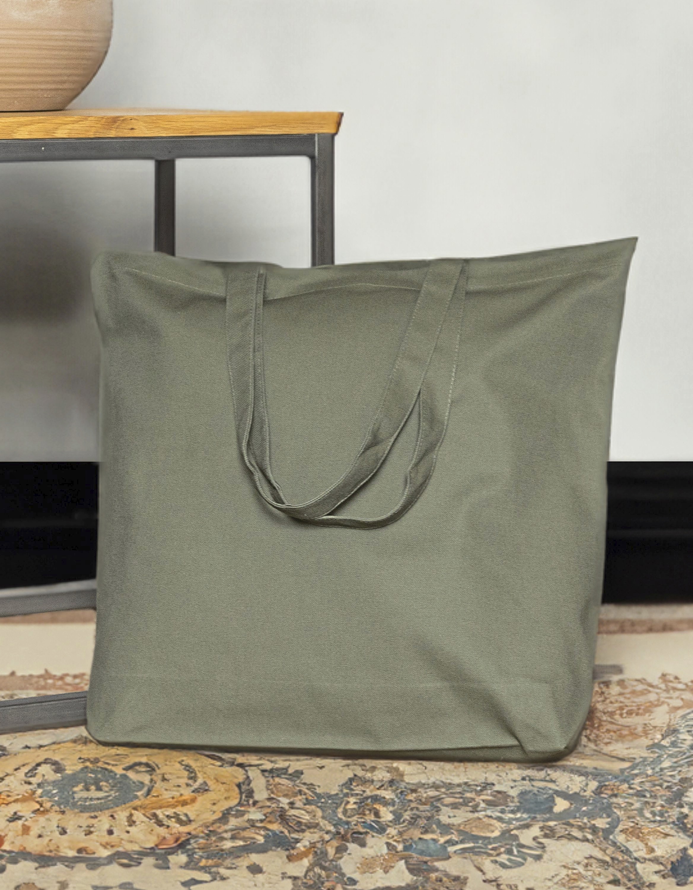 Tasche – Organic Canvas Carrier Bag Medium Long Handle London 02