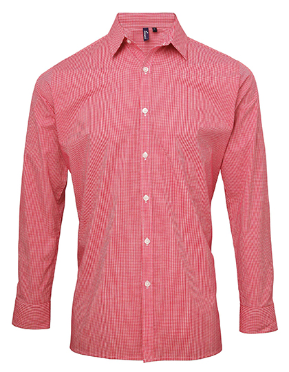 Hemd – Men´s Microcheck (Gingham) Long Sleeve Cotton Shirt