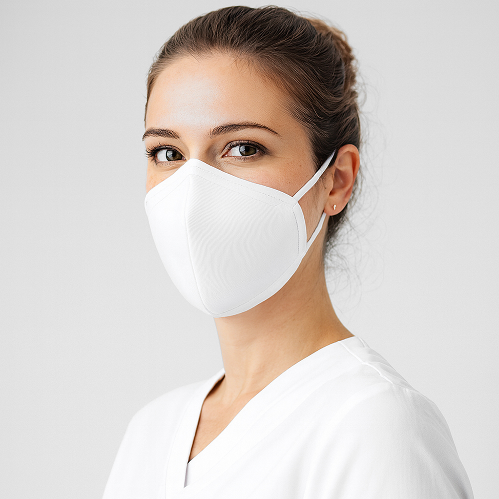 Mund Nasen Maske, waschbar weiß, 10 Stück