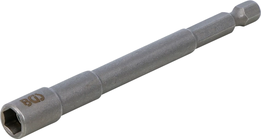 Steckschlüssel-Einsatz Sechskant, extra lang, für Bohrmaschinen, Antrieb Außensechskant 6,3 mm (1/4"), SW 7 mm