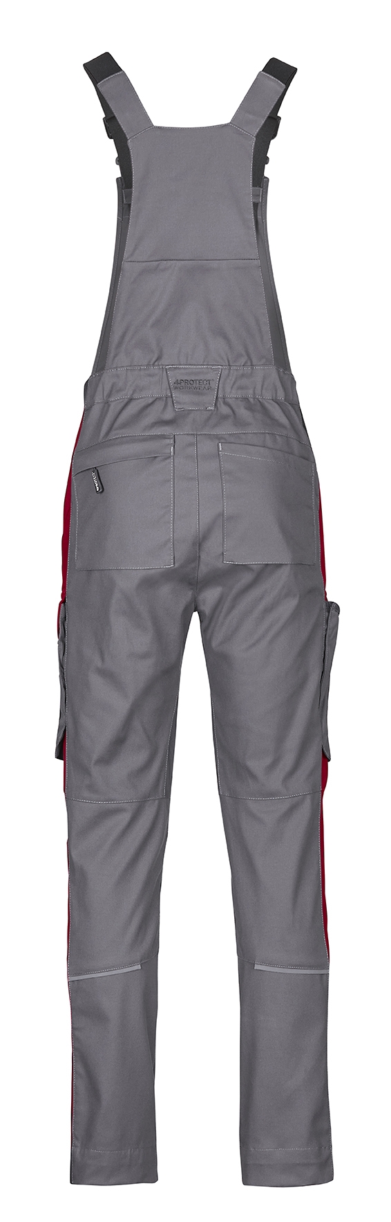 4PROTECT® Workwear Latzhose grau/rot