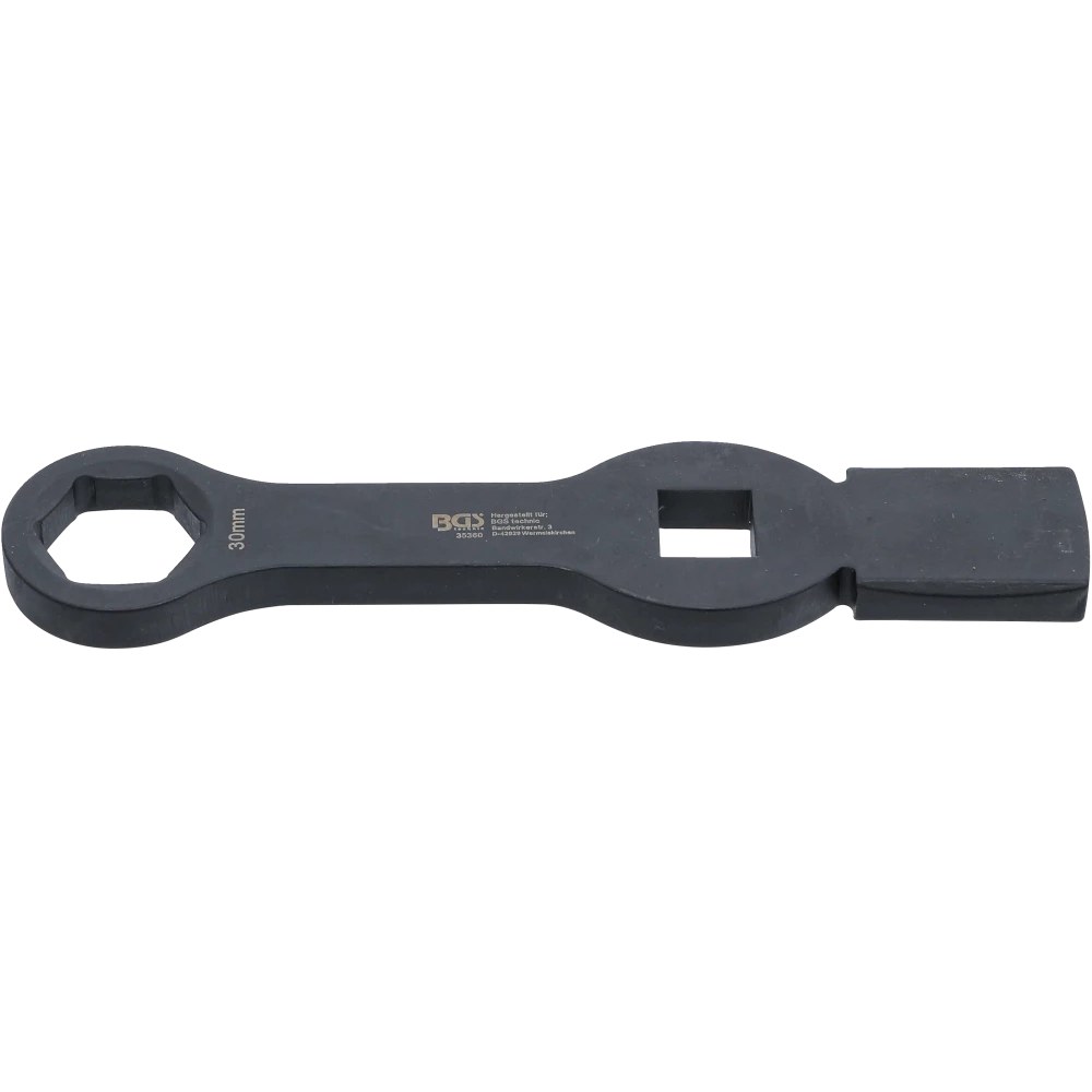 Schlag-Ringschlüssel, Sechskant, mit 2 Schlagflächen, SW 30 mm