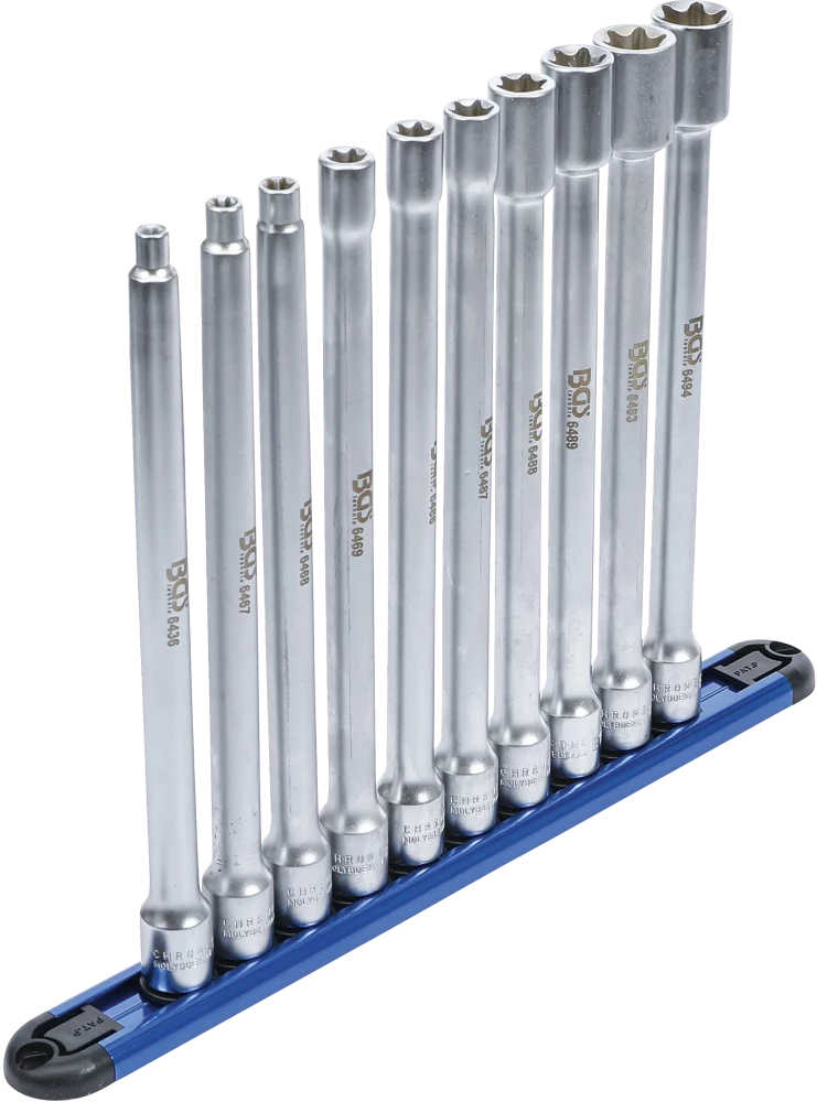 Steckschlüssel-Einsatz-Satz E-Profil, XXL, Antrieb Innenvierkant 10 mm (3/8"), SW E6 - E20, 10-tlg.