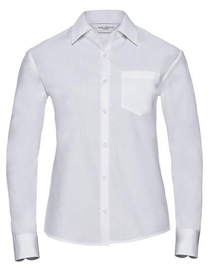 Bluse – Ladies' Long Sleeve Classic Pure Cotton Poplin Shirt