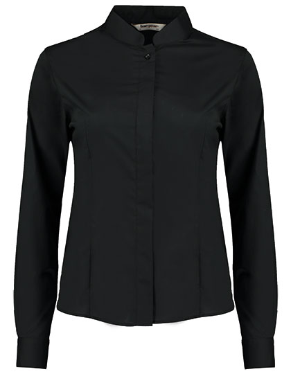 Bluse – Women´s Tailored Fit Shirt Mandarin Collar Long Sleeve