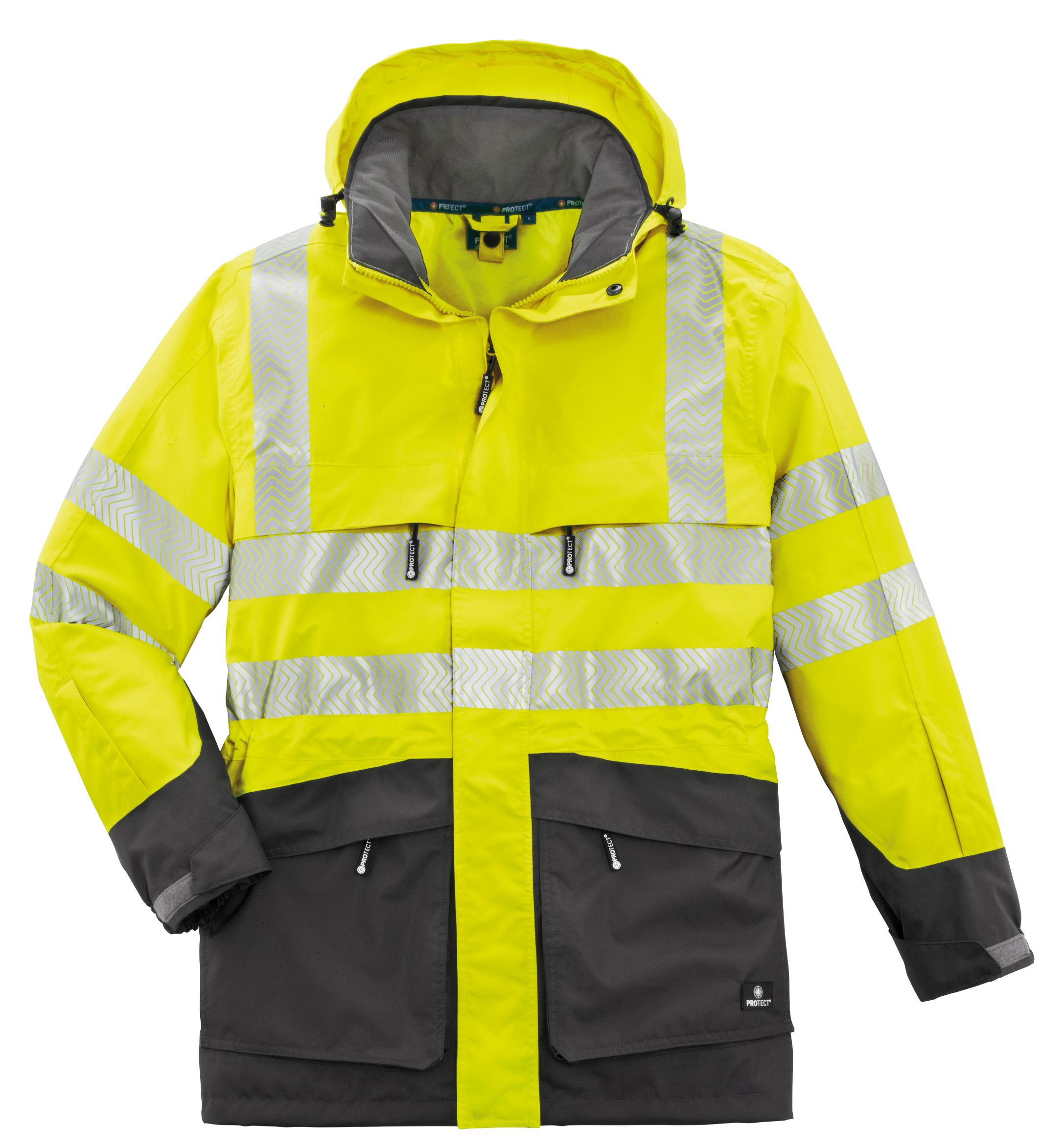 4PROTECT® Warn-Wetterschutz-Jacke TAMPA leuchtgelb/grau