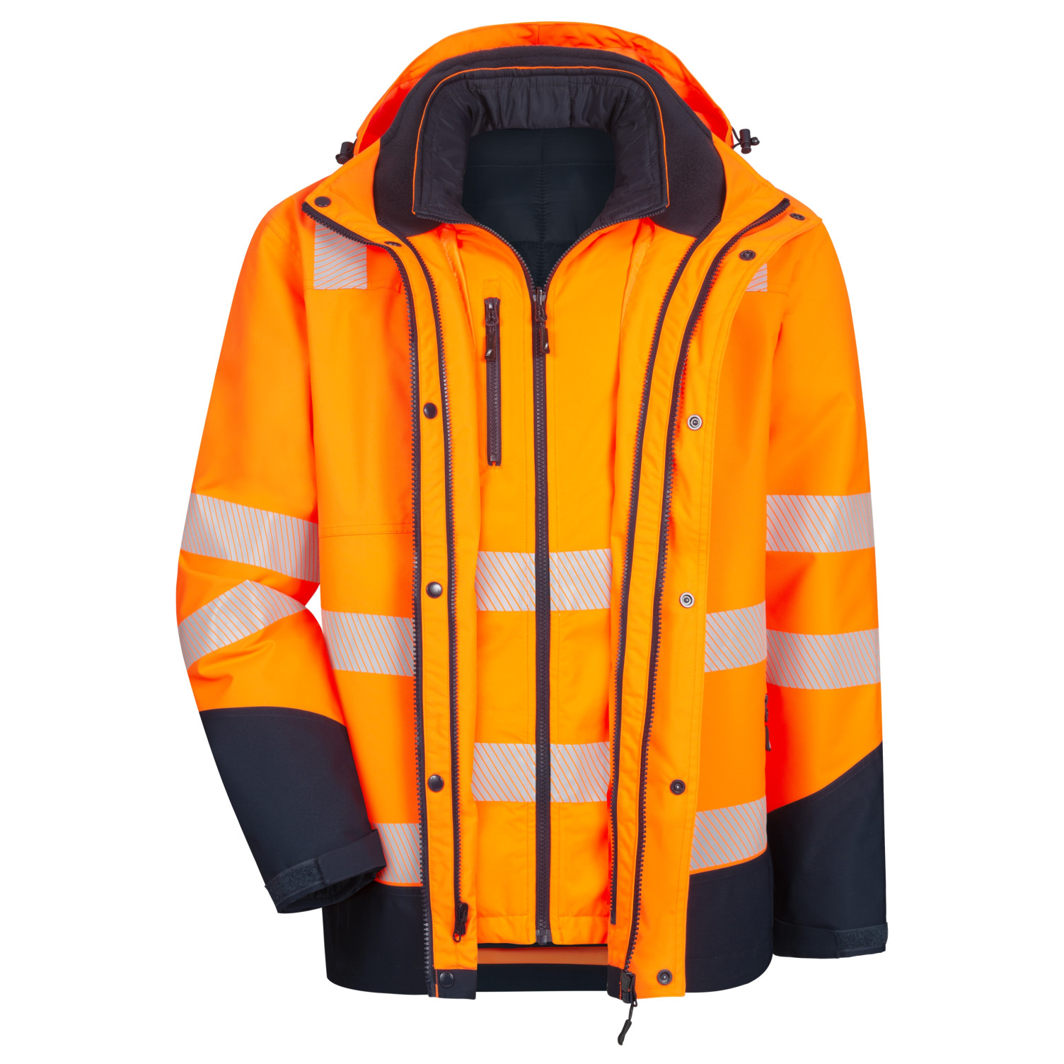 Parka MOTION TEX VIZ PLUS Warn-Multifunktionsjacke neonorange / marineblau