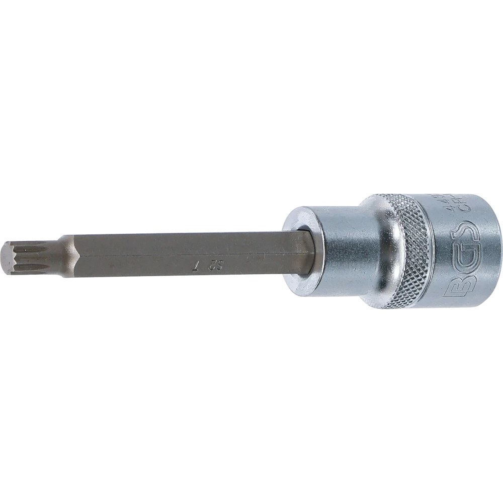 Bit-Einsatz, Länge 100 mm, Antrieb Innenvierkant 12,5 mm (1/2"), Innenvielzahn (für XZN) M7