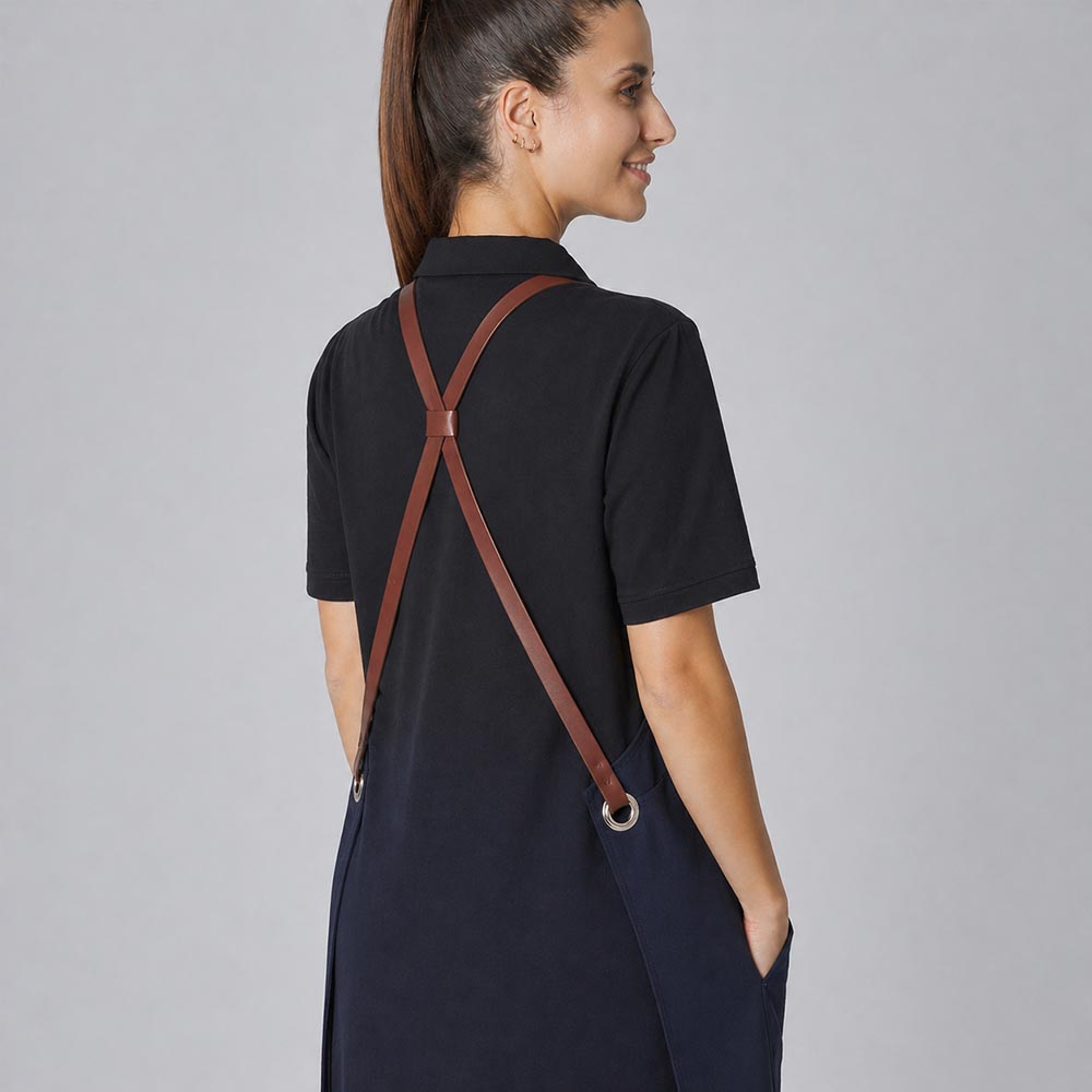 Latzschürze Casual Style mit X-Kreuzung, navy, B 70 x L 80 cm