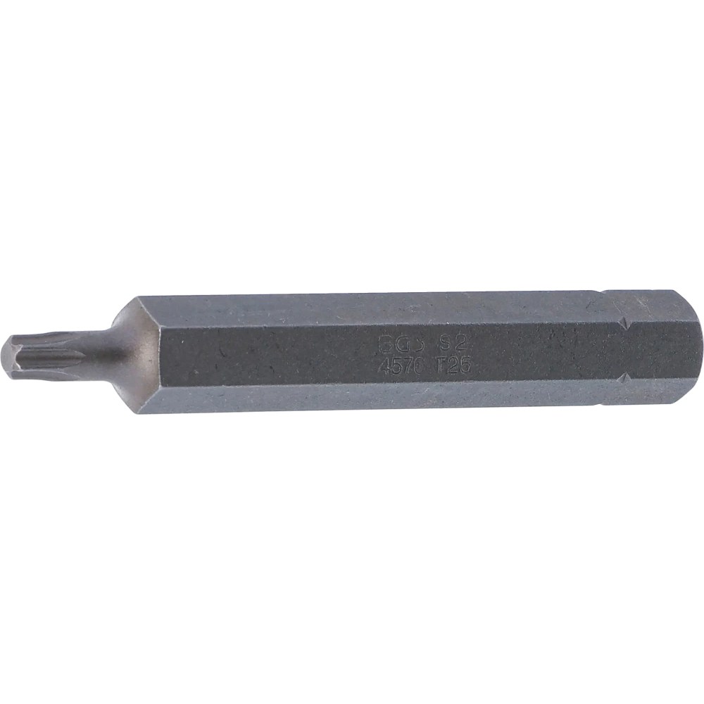 Bit, Länge 75 mm, Antrieb Außensechskant 10 mm (3/8"), T-Profil (für Torx) T25