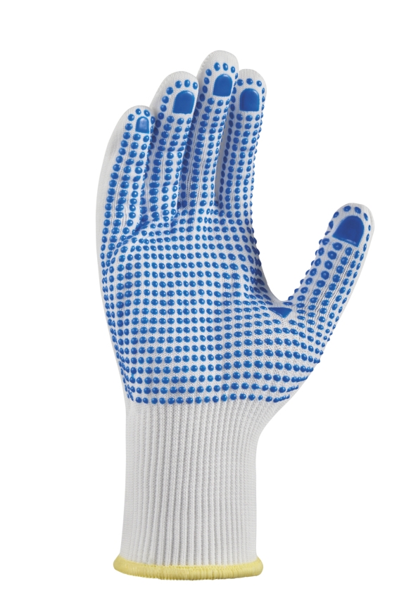teXXor® Feinstrick-Handschuhe NYLON weiß/blaue Noppen
