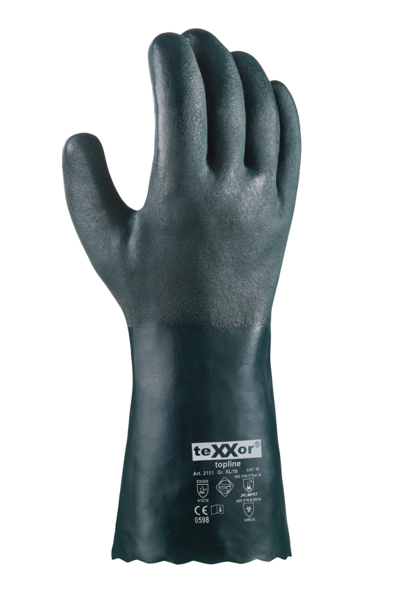 teXXor® Chemikalienschutz-Handschuhe PVC GRÜN grün