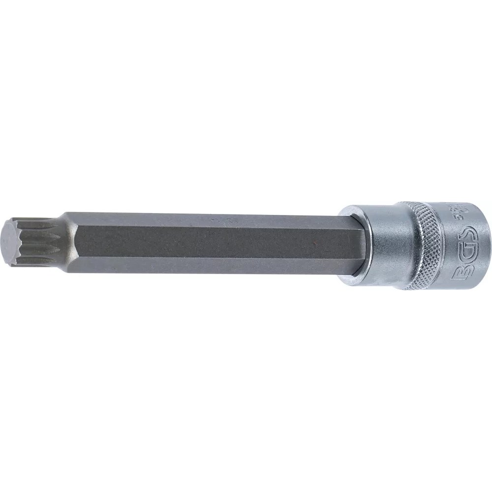 Bit-Einsatz, Länge 140 mm, Antrieb Innenvierkant 12,5 mm (1/2"), Innenvielzahn (für XZN) M14