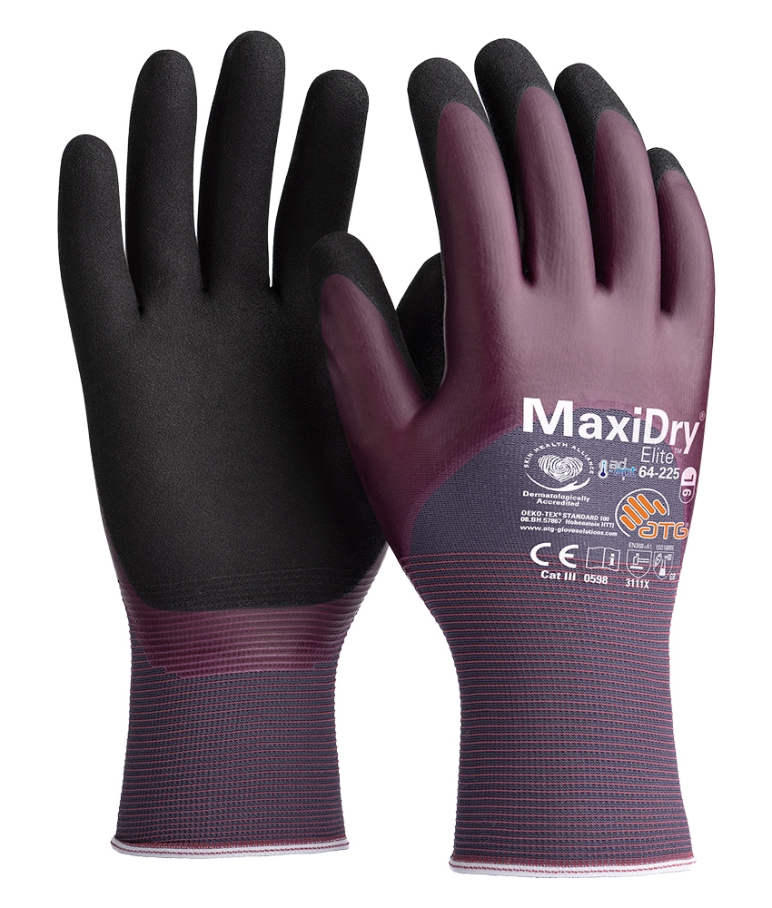 MaxiDry® Elite™ Nylon-Strickhandschuhe (64-225) violett/schwarz
