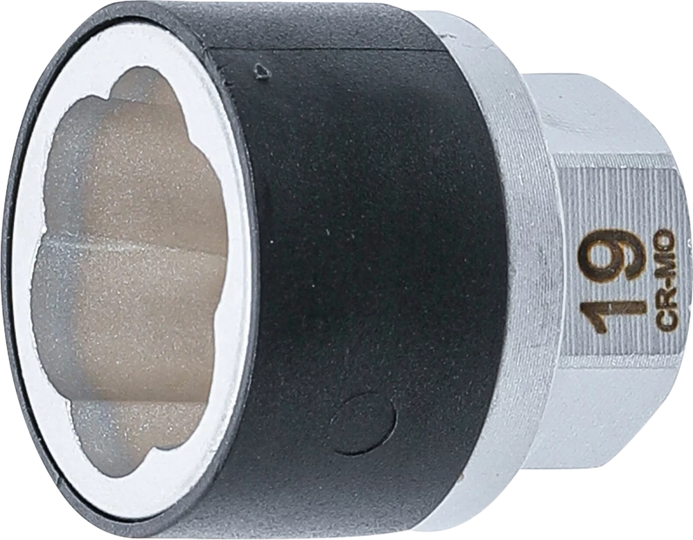 Spiral-Profil-Steckschlüssel-Einsatz / Schraubenausdreher, Antrieb Außensechskant 19 mm, SW 19 mm