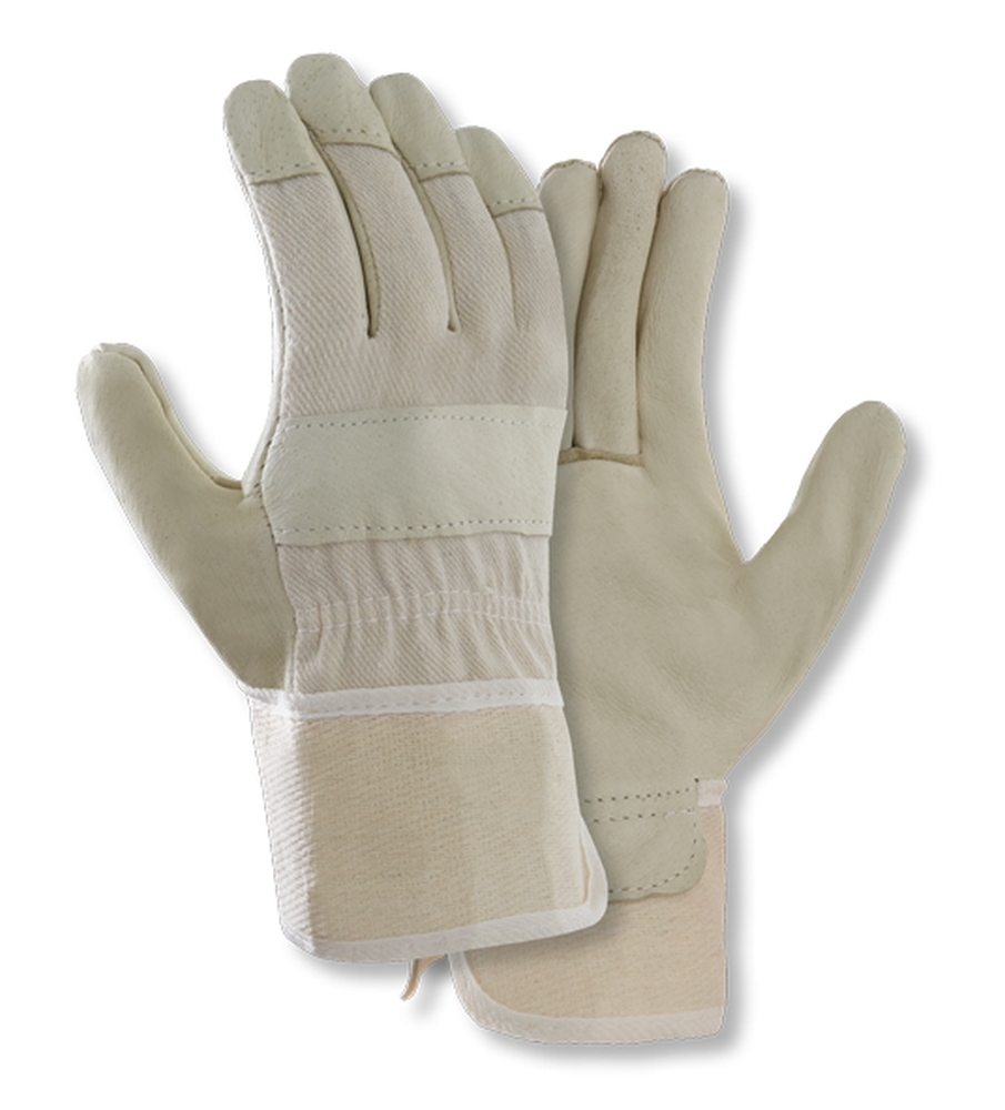 teXXor® Schweinsvollleder-Handschuhe DAMEN-PAWA Leder gelb, Drell weiß