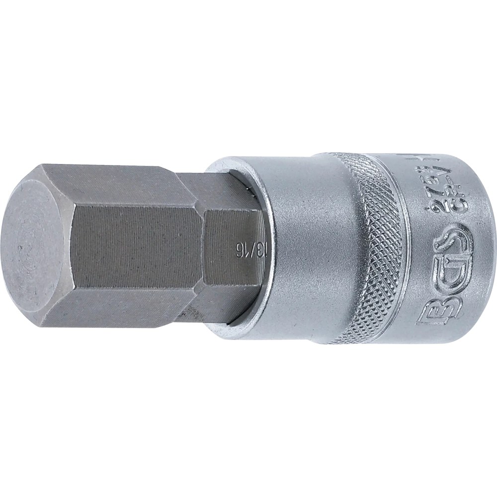 Bit-Einsatz, Länge 70 mm, Antrieb Innenvierkant 12,5 mm (1/2"), Innensechskant 13/16"