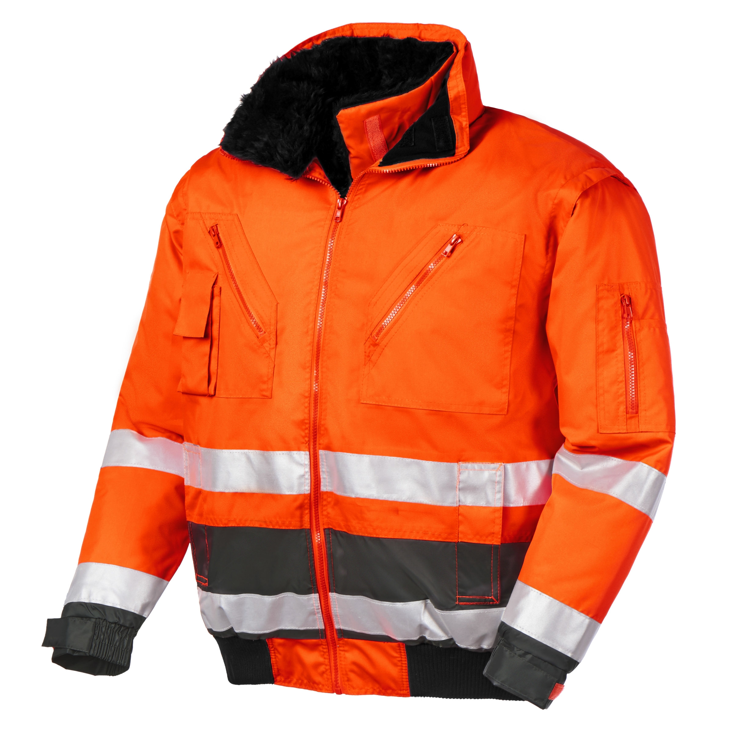 teXXor® Warnschutz-Pilotenjacke VANCOUVER leuchtorange/grau
