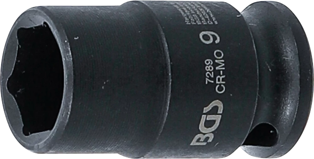Kraft-Steckschlüssel-Einsatz Sechskant, Antrieb Innenvierkant 6,3 mm (1/4"), SW 9 mm