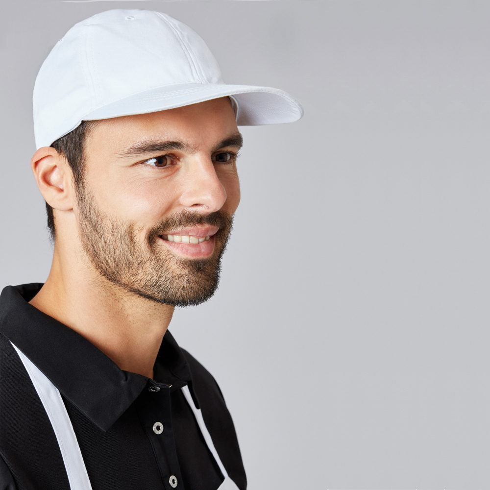 Base Cap 6-Panel, weiß