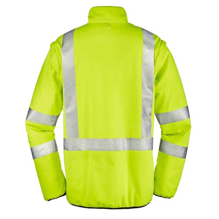 4PROTECT® Warnschutz-Softshellwendejacke RENO leuchtgelb/schwarz