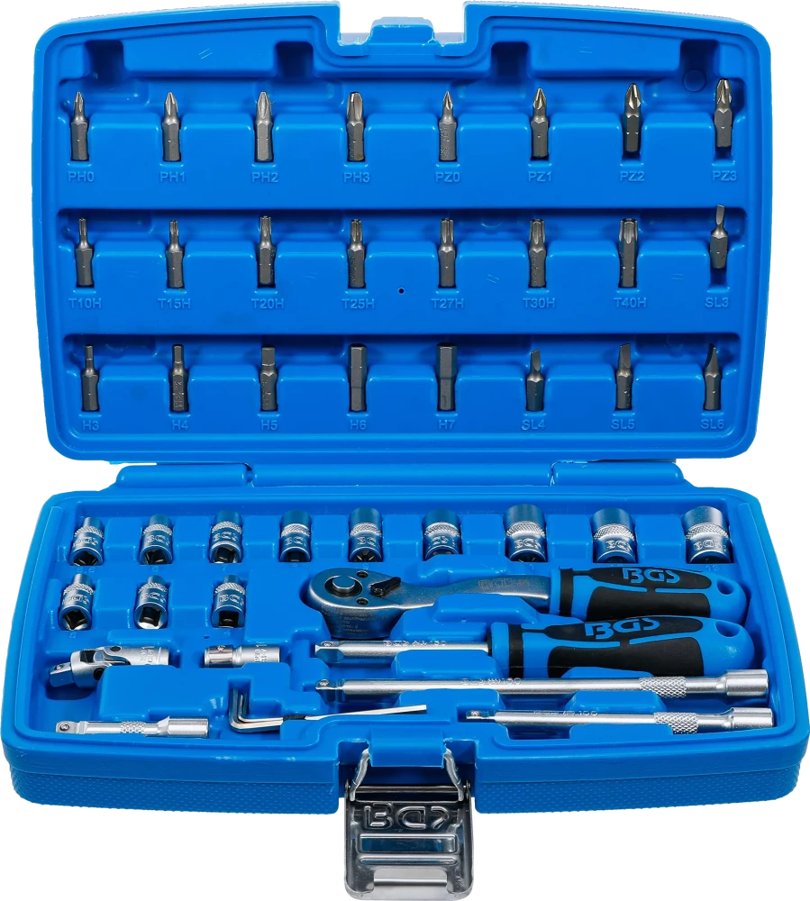 Steckschlüssel-Satz, Antrieb 6,3 mm (1/4"), 46-tlg.