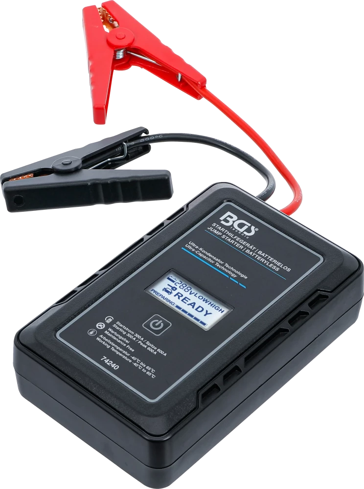 Starthilfegerät, Batterielos, mit Ultra-Kondensator Technologie, 12 V / 300 A / 600 A