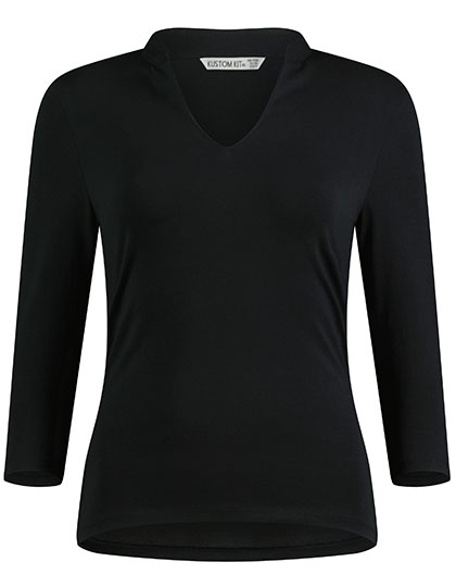 T-Shirt – Regular Fit Mandarin Collar Top 3/4 Sleeve