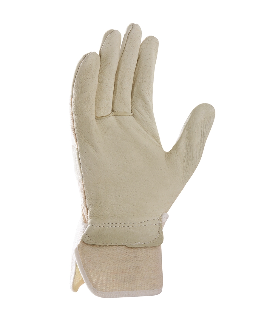 teXXor® Büffelvollleder-Handschuhe 88 BAWA Leder gelb, Drell weiß