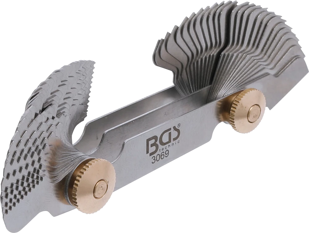 Doppel-Gewindeschablone, 52 Blatt, metrisch 0,25 - 6,0 mm, Whitworth 4G - 62G